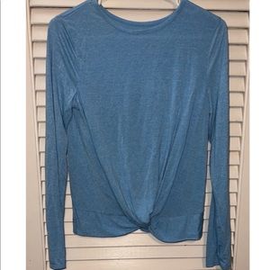 Girls SO Active Long sleeve shirt Light Blue Size XL with bunching at bottom
